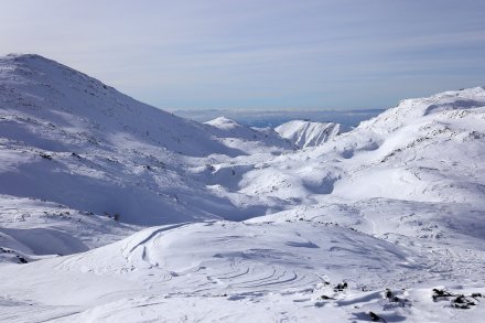 pogled z vrha, levo Košutna