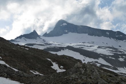 Großer Hafner, v vpadnici vrha sem na robu ledenika Wastlkarkees začel s smuko.