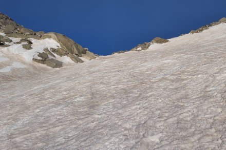 zadnji strmejši vzpon proti začetku SV ledenika Hochalmkees